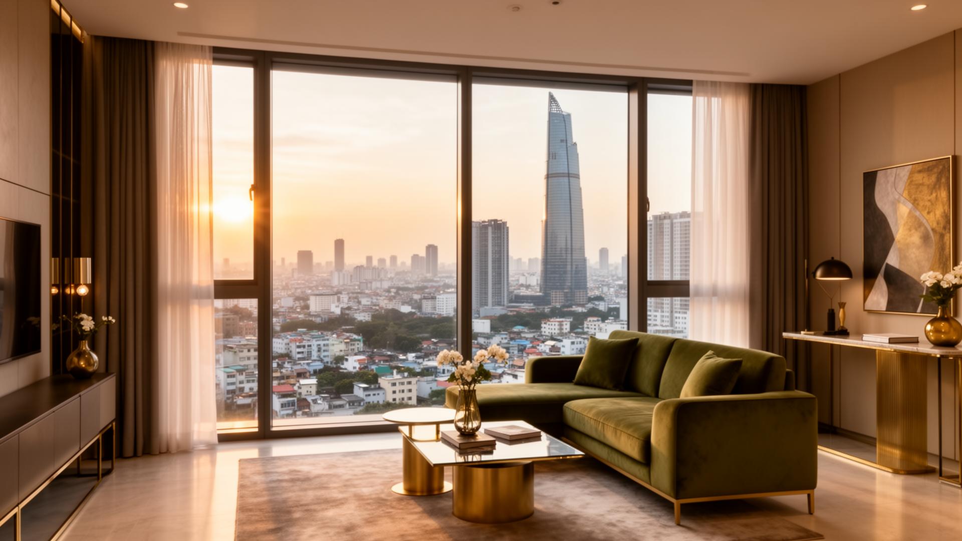 HOMM serviced apartment with Saigon skyline view